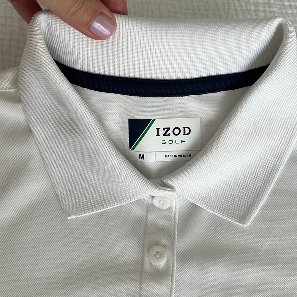 IZOD Classic White Polo Golf Shirt for Women Size M